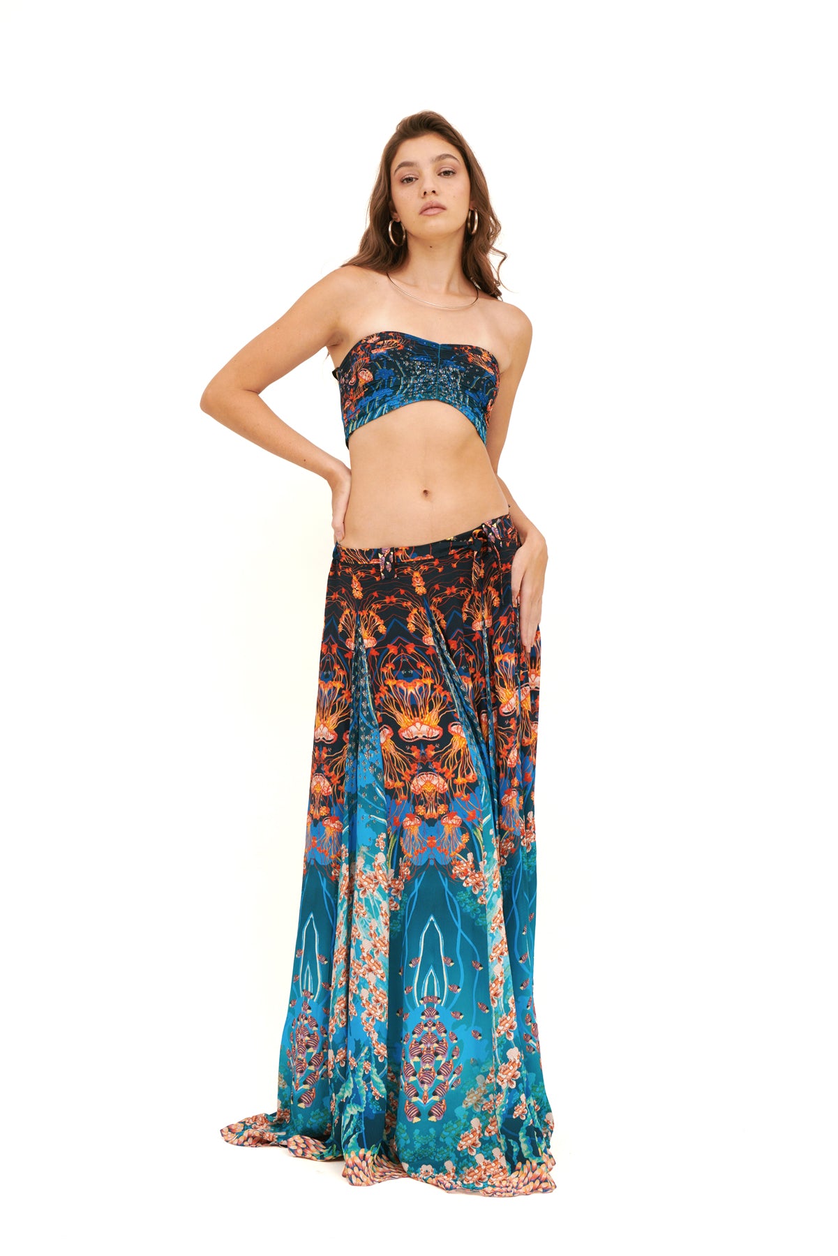 Draped bra with a flattering fit and soft, flowing design for comfort and style.