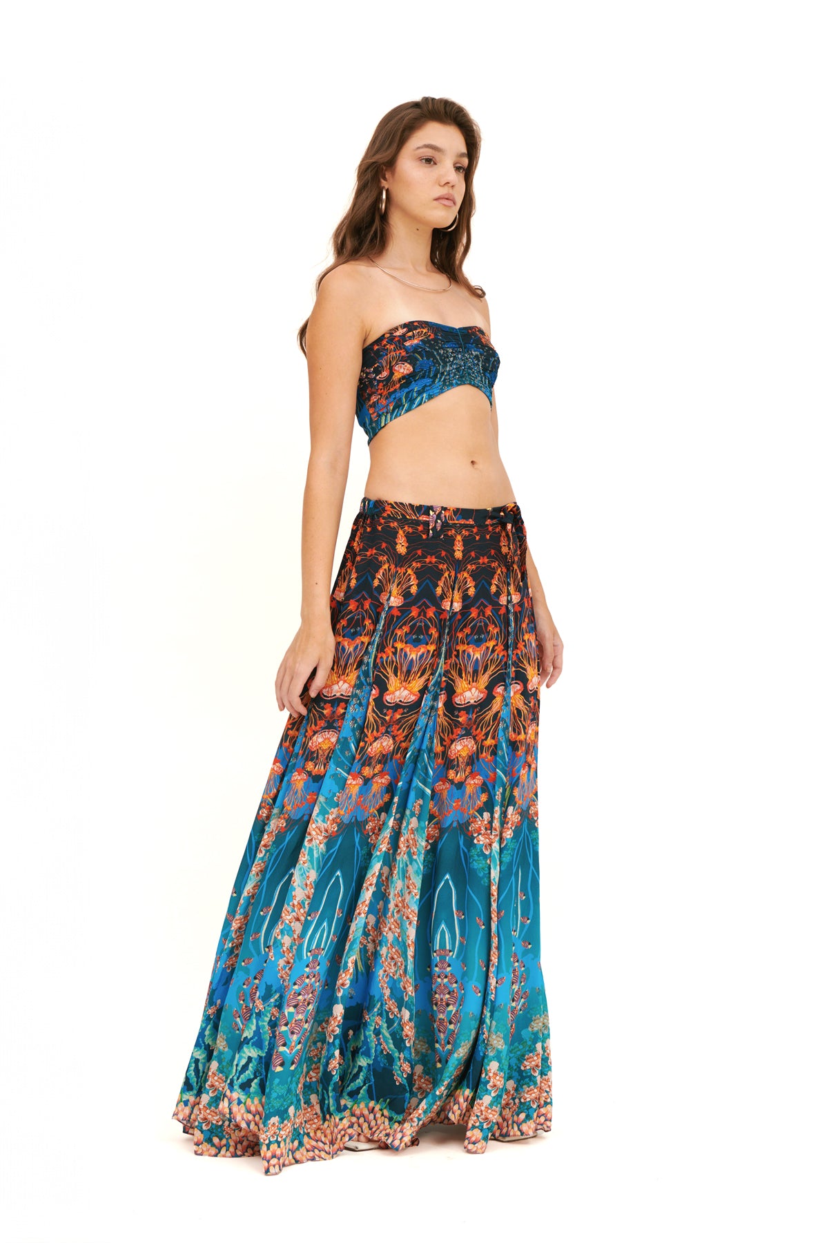 Draped bra with a flattering fit and soft, flowing design for comfort and style.