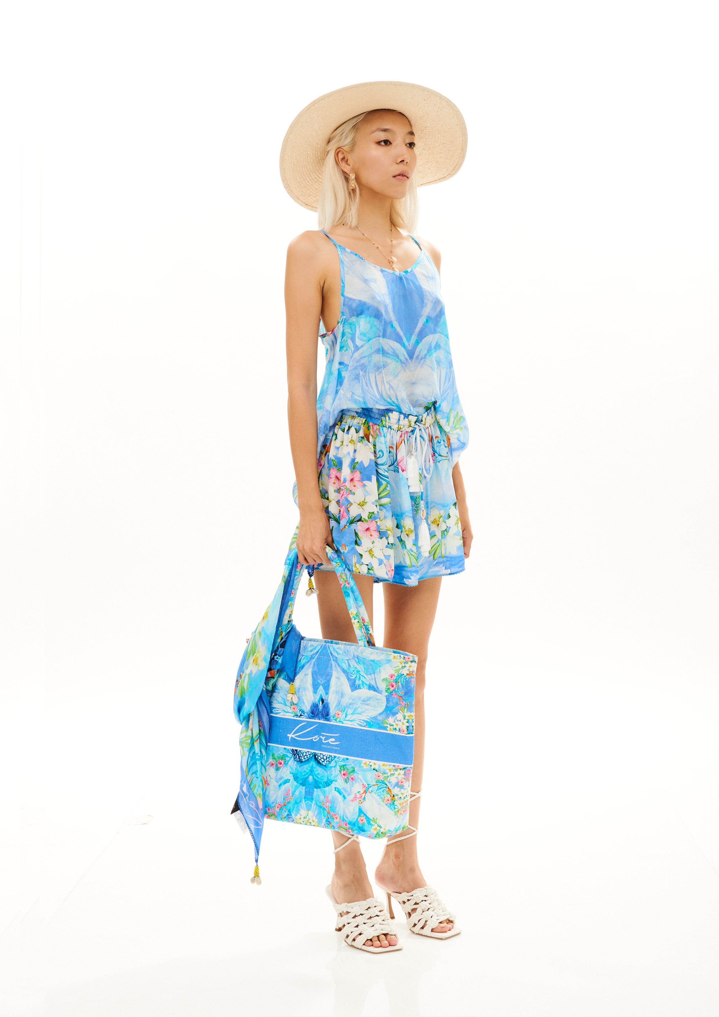 A-Shape Top Tropical Fresh Breeze in georgette crepe satin