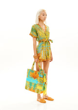 COLLAR UP SHORT JUMPSUIT