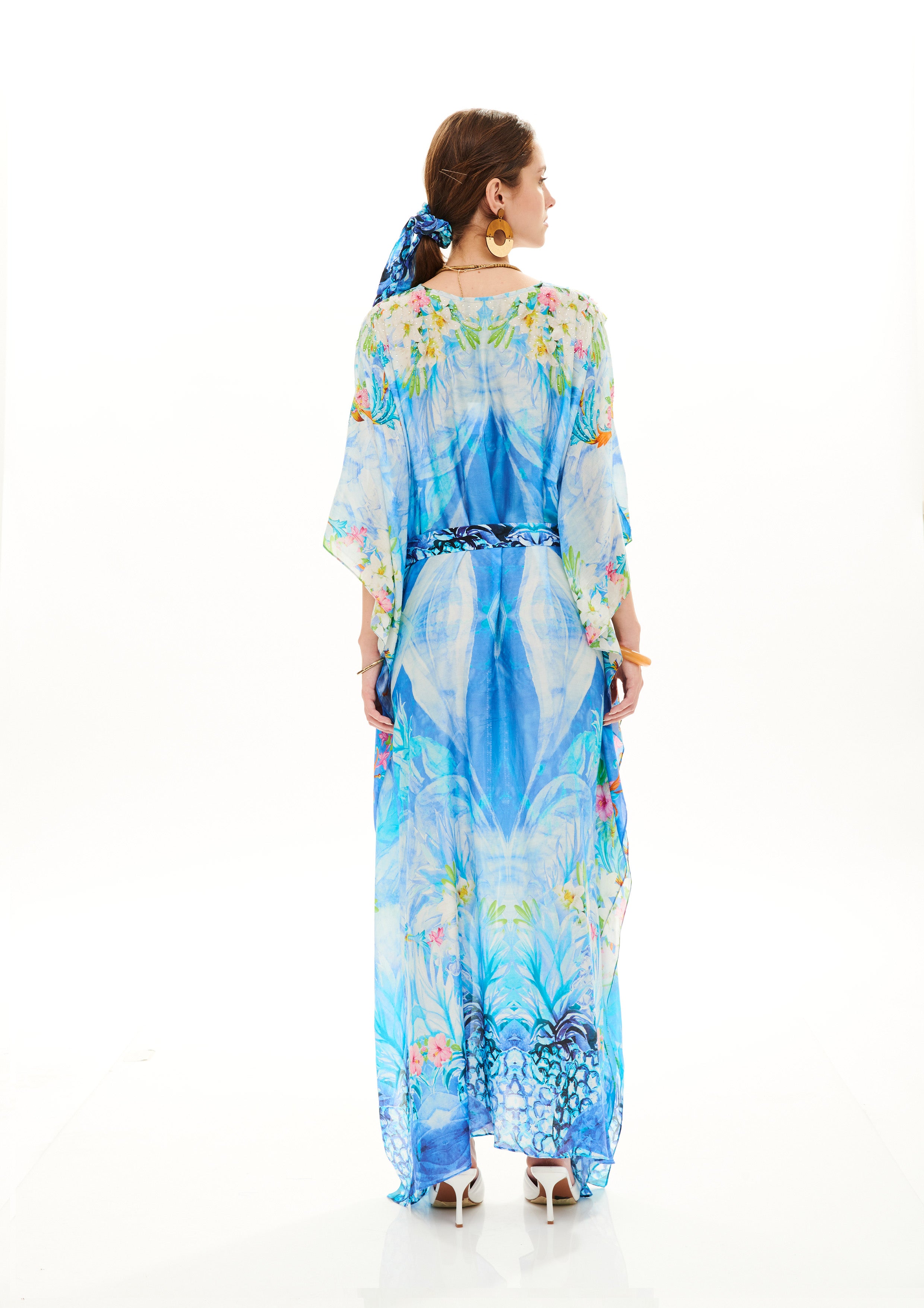 Volume Long Cover-Up Tropical Fresh Breeze in fine silk