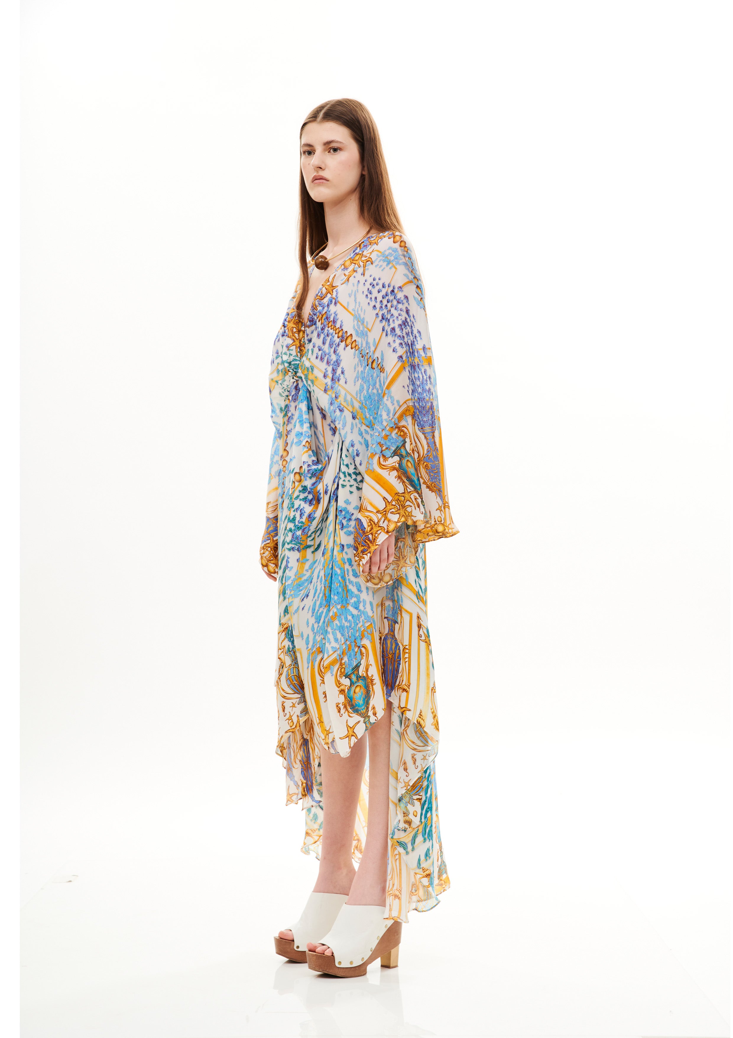 Mandy Dress Poseidon Dream Day in georgette crepe satin