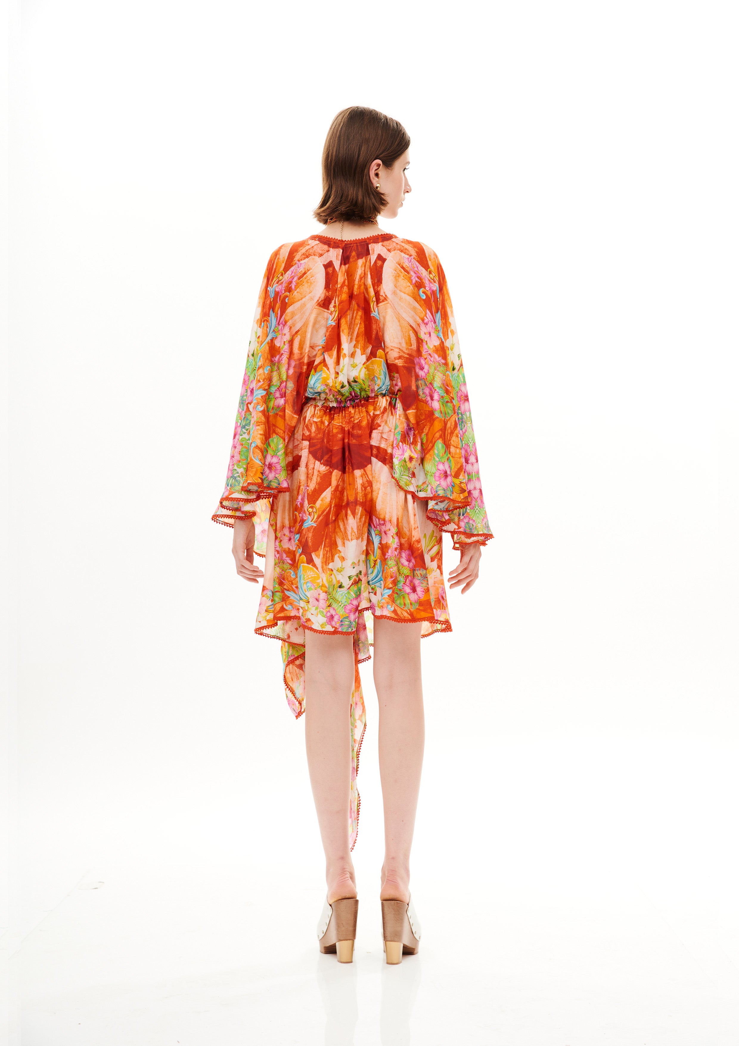 Mandy Dress Tropical Breeze Sunrise in fine silk
