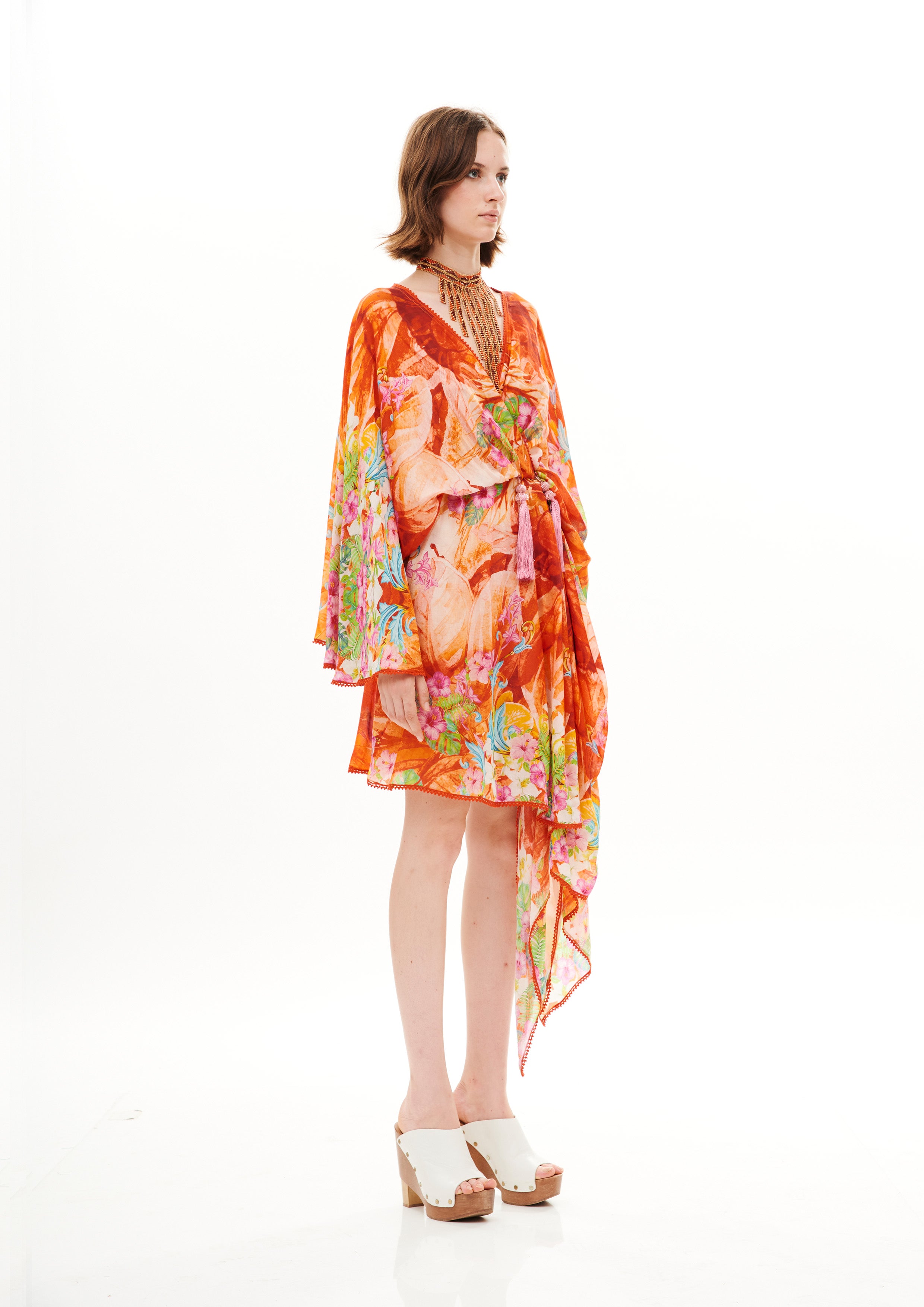 Mandy Dress Tropical Breeze Sunrise in fine silk