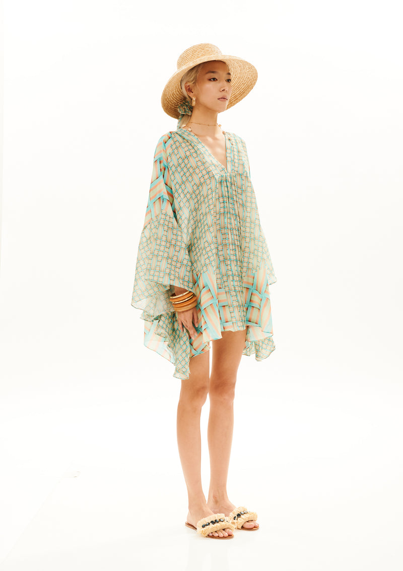 SHORT  SIDE RUFFLE DETAIL KAFTAN