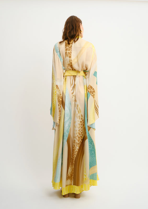 Rosa Maxi Shirt Dress Blooming Day in Elegant Twill