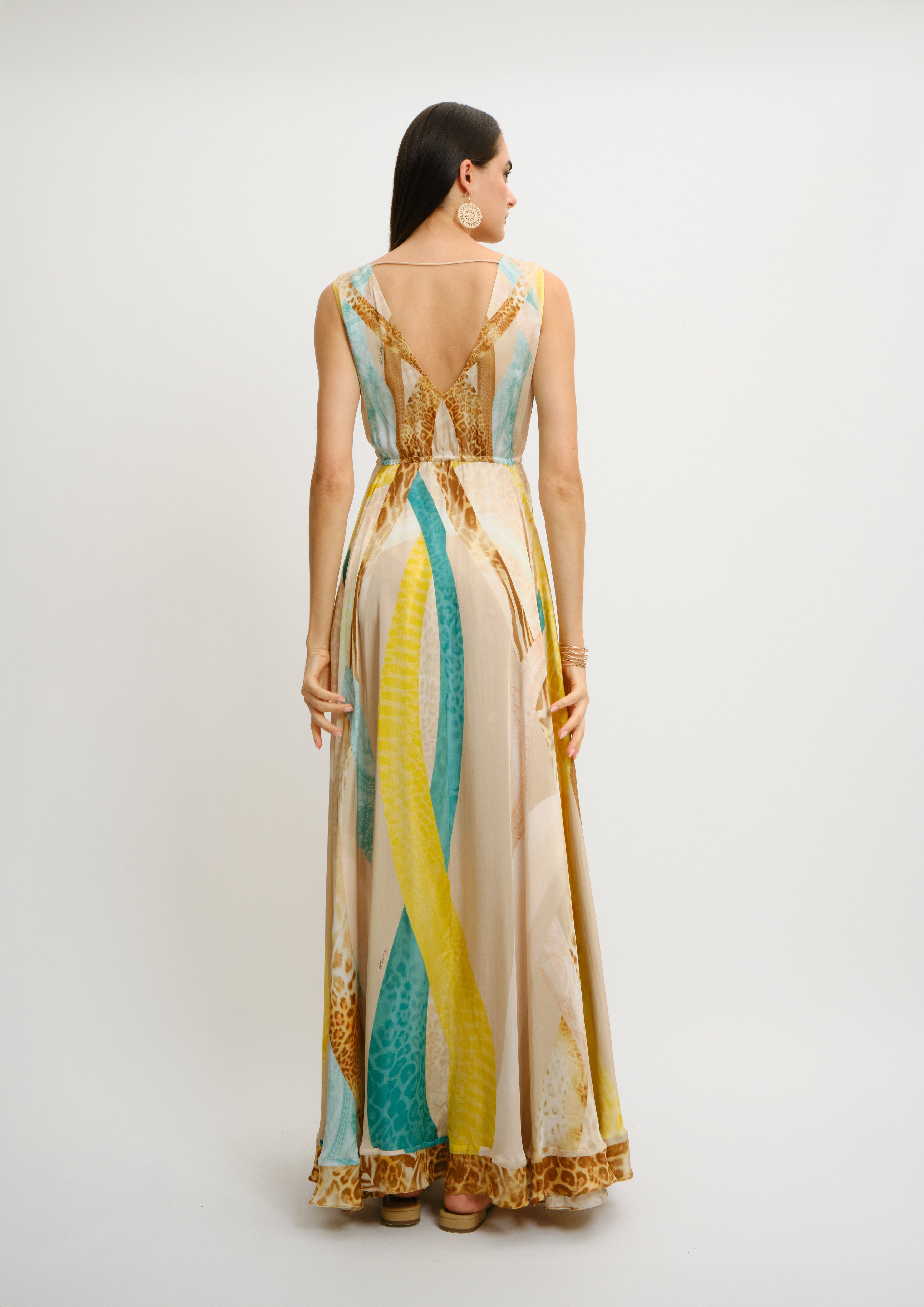 Viola Maxi Dress Sahara Giorno in Cherry Satin