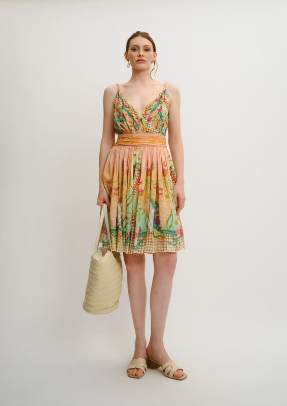 PLEATED AURA MINI DRESS