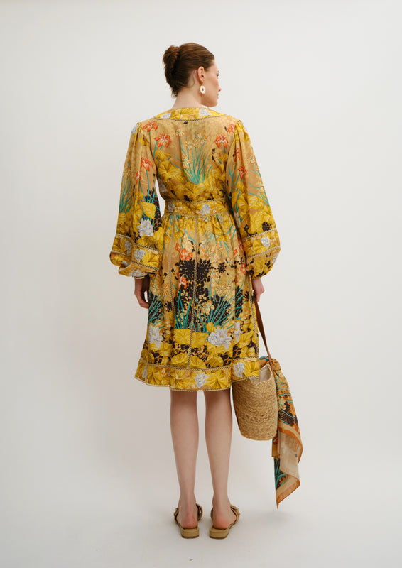 Poesia Midi Chemisier Jardin De Lune in Elegant Twill
