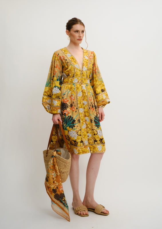 Poesia Midi Chemisier Jardin De Lune in Elegant Twill
