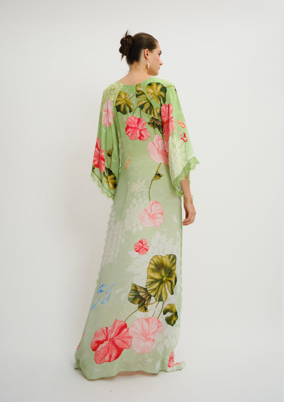 Silvye Lace Maxi Dress Jardin Du Jour in Crepe & Chantilly Lace

