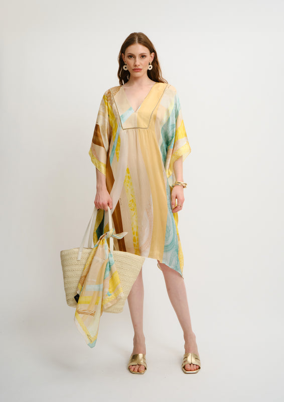 MINI KAFTAN WITH NECK DETAILS