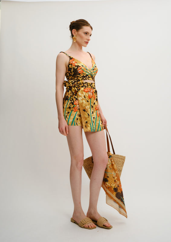 Isla Tie-Up Top Sahara Sera in Elegant Twill
