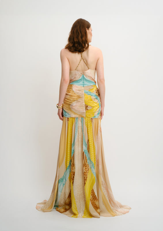 Serene Braided Maxi Dress Sahara Giorno in Natural Crepe
