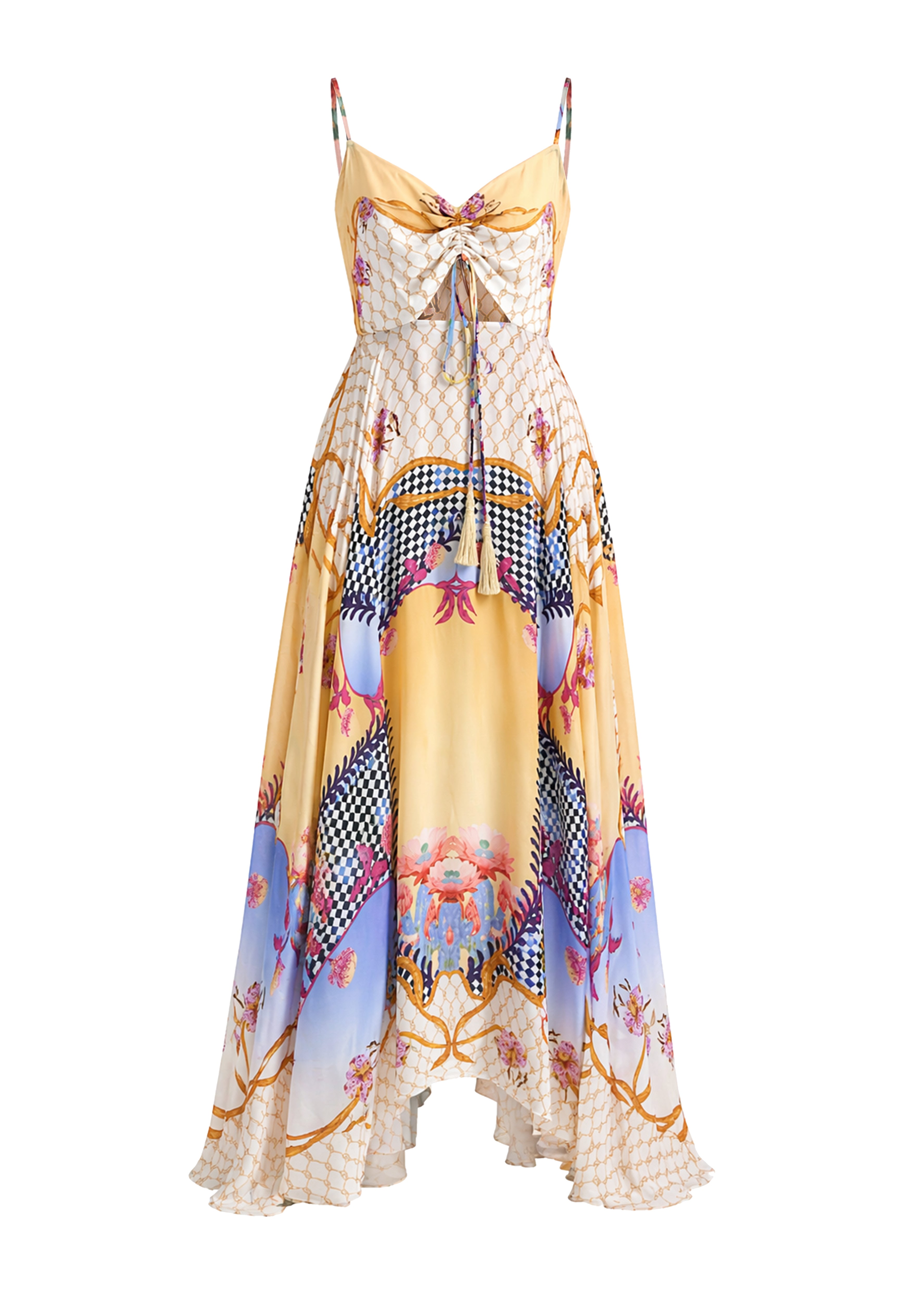 Triangle Maxi Skirt Sahara Notte in Natural Crepe
