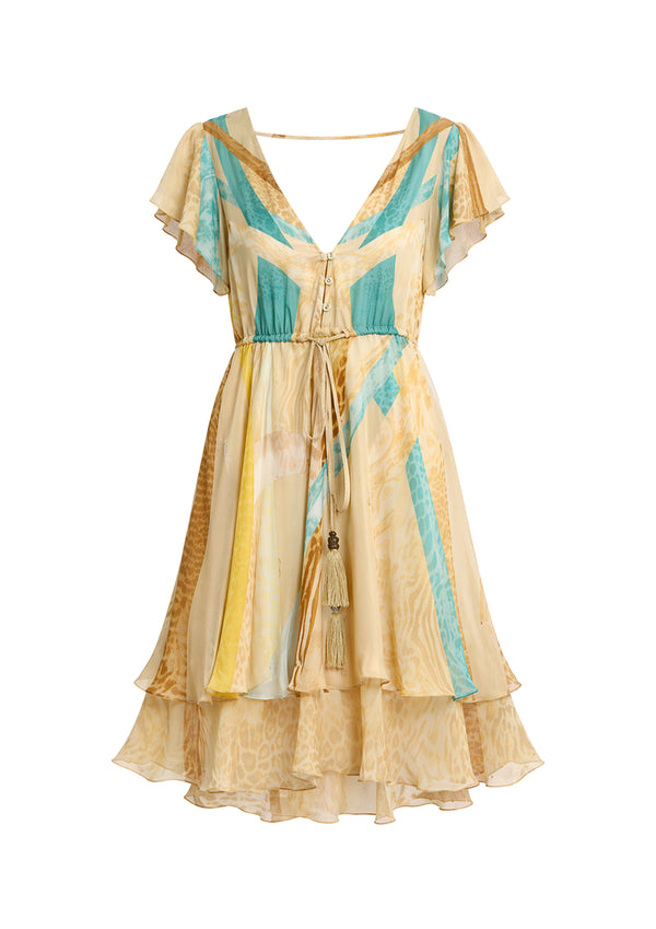 DESERT SPRING MINI DRESS WITH SLEEVES