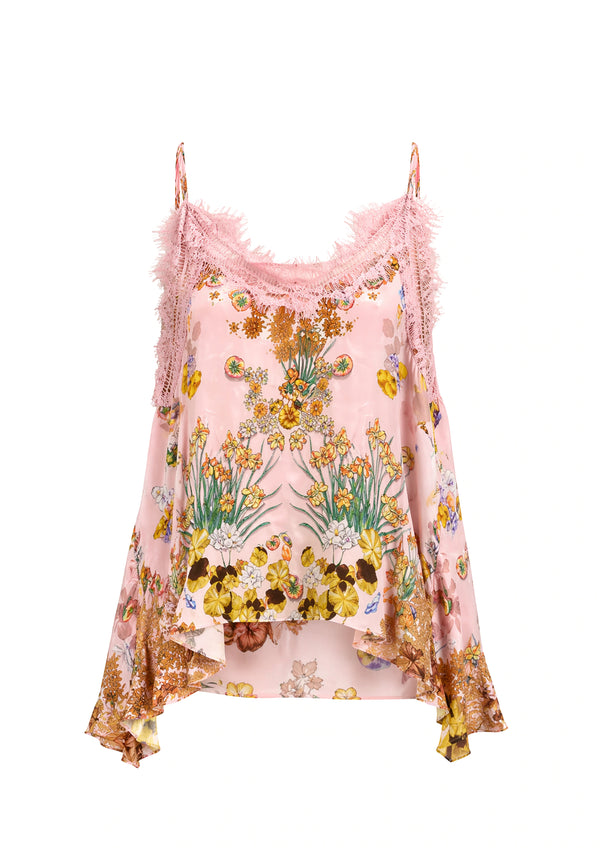 Koré Collections Jardin au Soleil lace tank top styled for an elegant summer look.