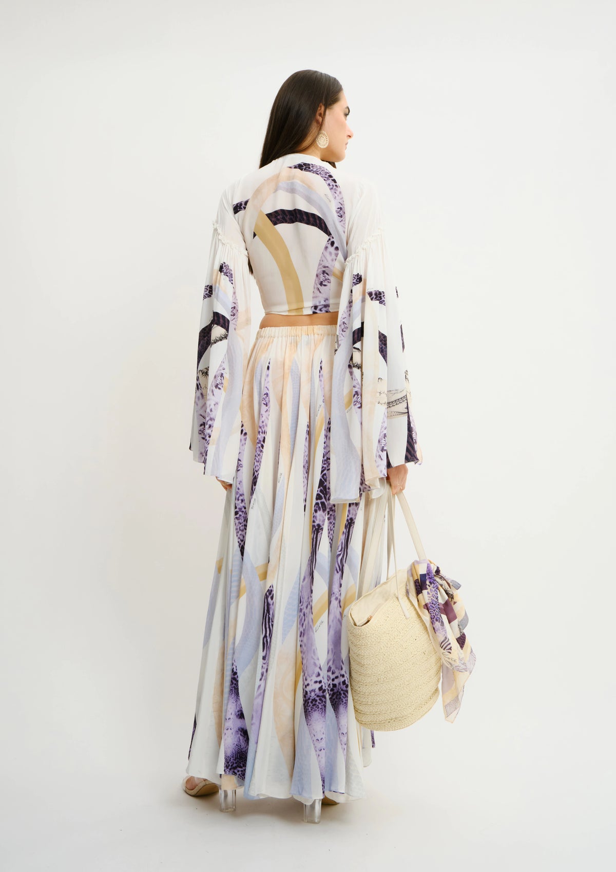 Back view of the Jardin de Lune Triangle Maxi Skirt by Koré Collections.