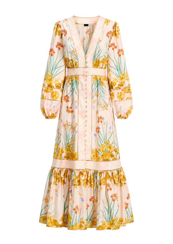 Koré Collections Poesia Maxi Chemisier in the Jardin au Soleil print