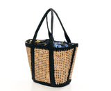 VIMINI AND RAFFIA BASKET BAG