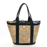 VIMINI AND RAFFIA BASKET BAG