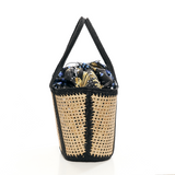 VIMINI AND RAFFIA BASKET BAG