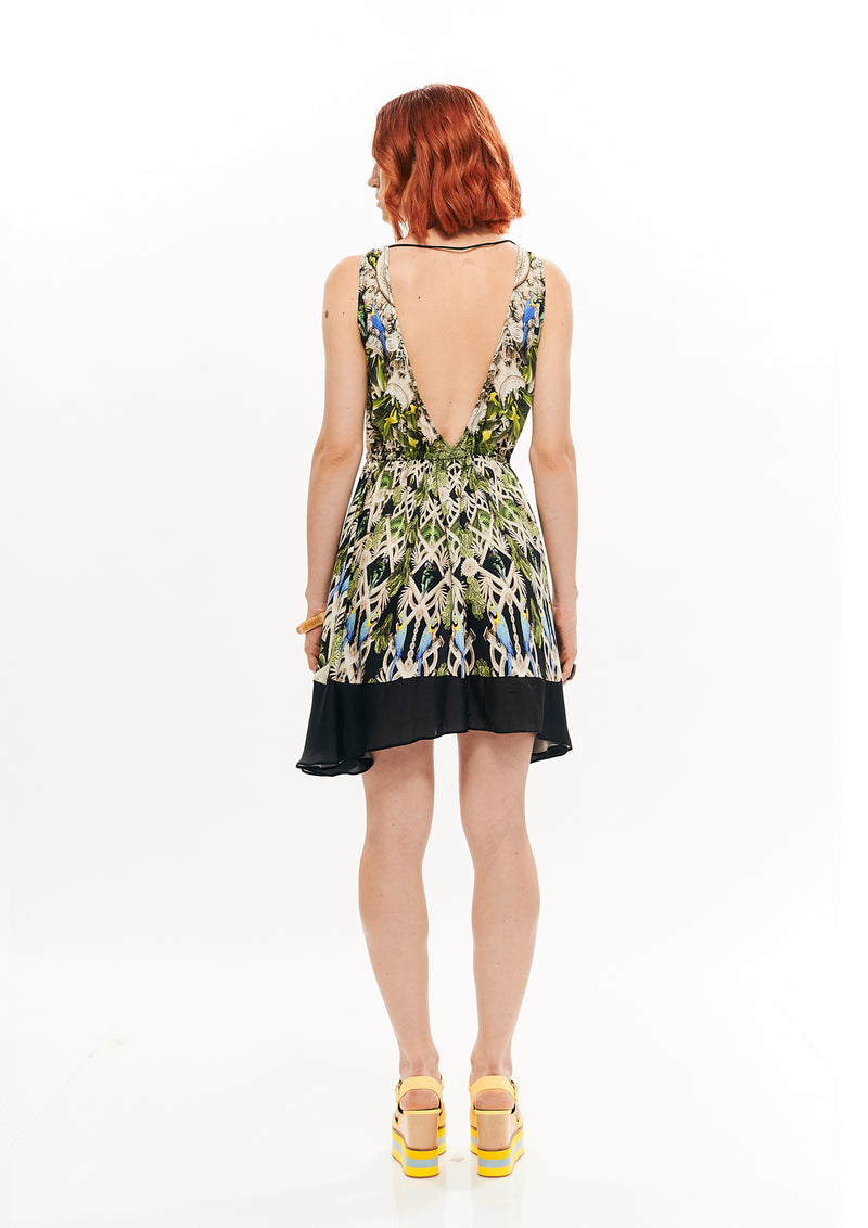 V- SHAPE  SHORT DRESS