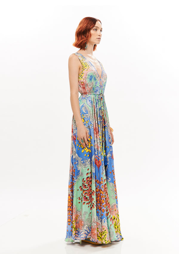 V- SHAPE LONG DRESS