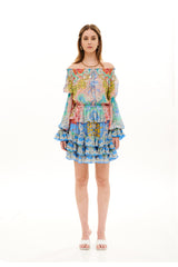 OFF SHOULDER RUFFLE SHORT DRESS