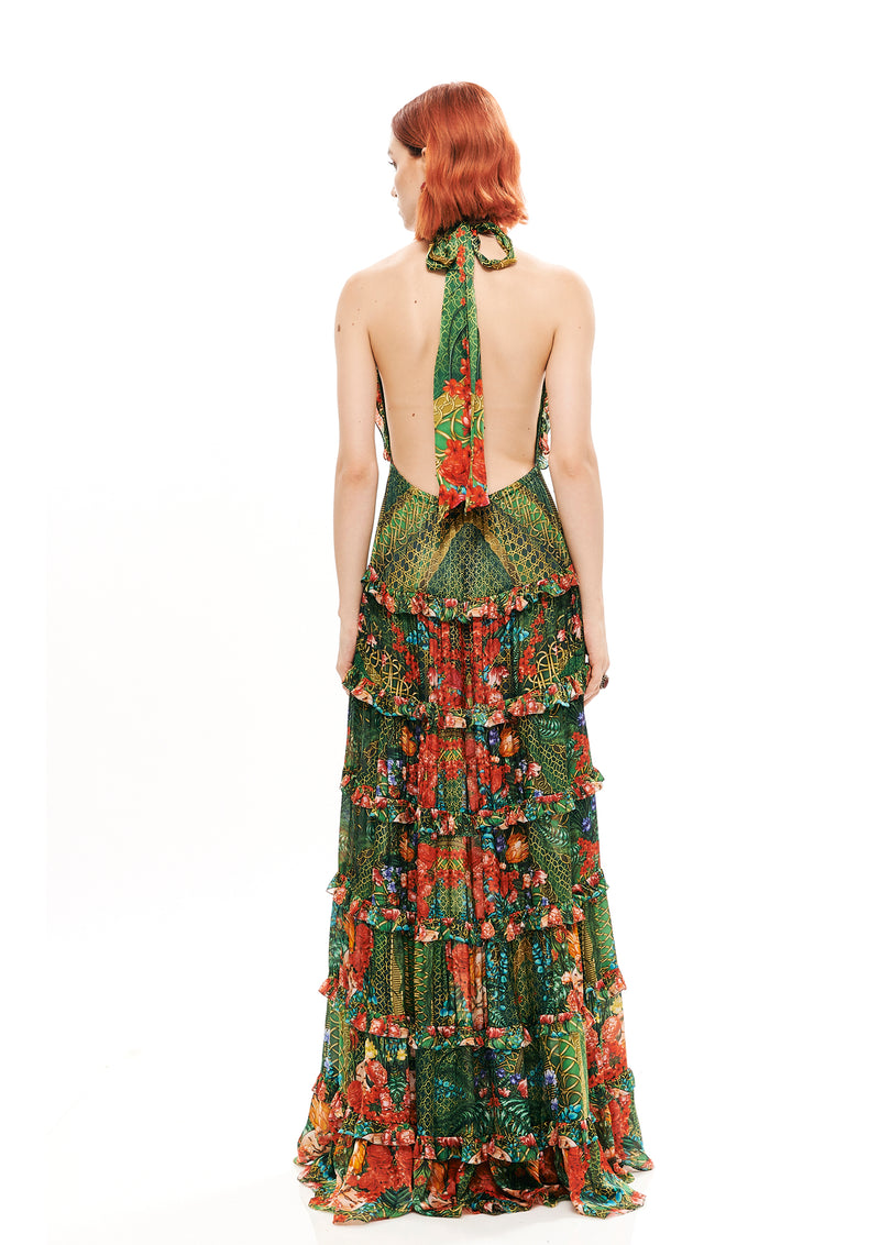 BACKLESS KNOT MIDI DRESS