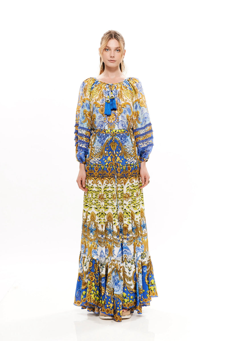 LONG RUFFLED SKIRT