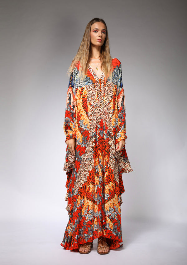 RUFFLED LONG KAFTAN - korecollections